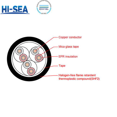 CHEPJ/NC EPR Insulation Low Smoke Halogen Free Fire Resistant Marine Communication Cable